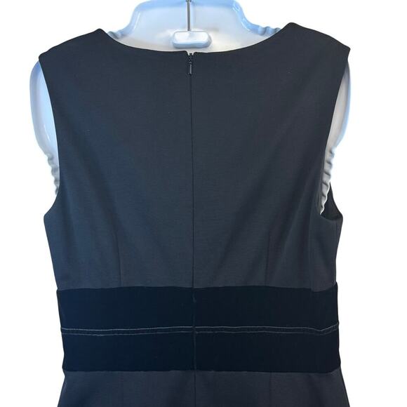 KAY UNGER Black Lace Overlay Bodice V Neck Knee Length Cocktail Dress Women's 8 - Picture 7 of 12